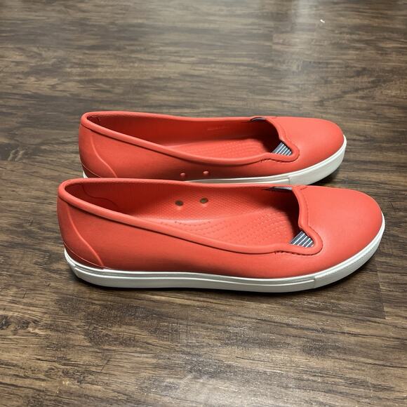 Crocs Citilane Dual Comfort Womens Ballet Red-White Flats Slip On Shoes Size 9 - Picture 2 of 10